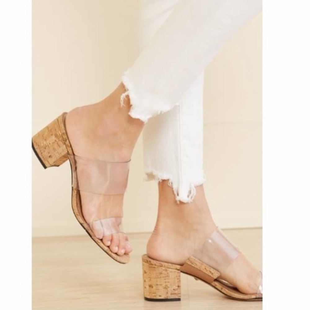 SCHUTZ Victorie clear straps and cork cork women size 7 gently used